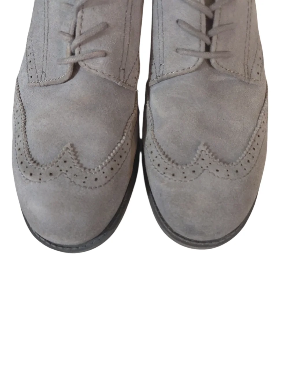 Sam Edelman Irving Oxfords Women's Classic Grey Suede Wingtip Loafers Size 8.5